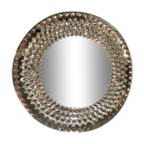 Mirror 1950s, wavy décor, 38 cm