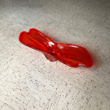 Red translucent blown glass bowl / centrepiece.