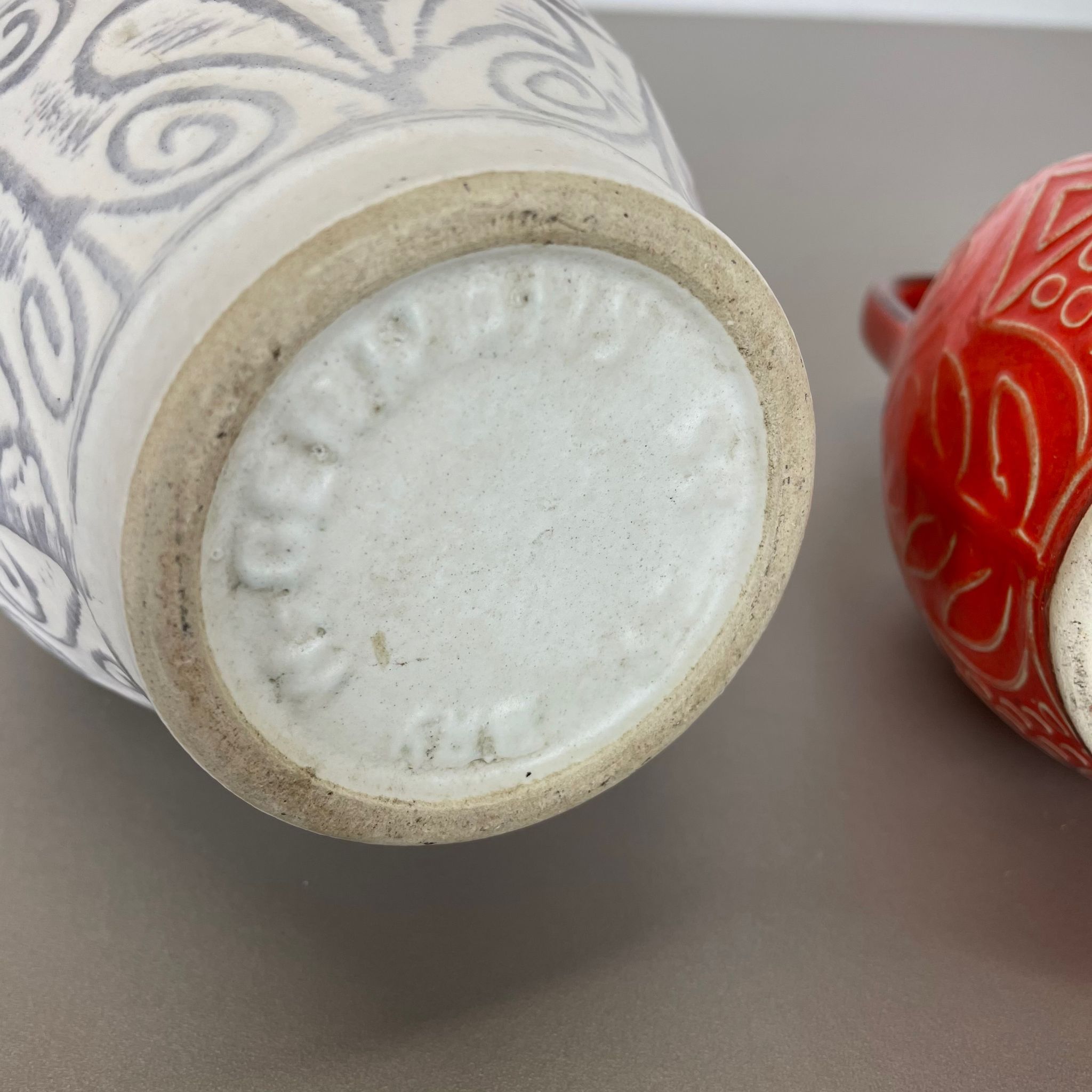 Set of 2 fat lava pottery vase made Bay Ceramics, Germany