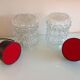Paire de lampes de chevet en verre structuré / vintage années 60-70
