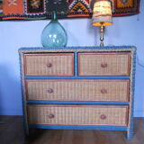 Vintage rattan dresser