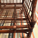 Vintage rattan bench