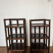 Pair of rattan shelves from the 70s