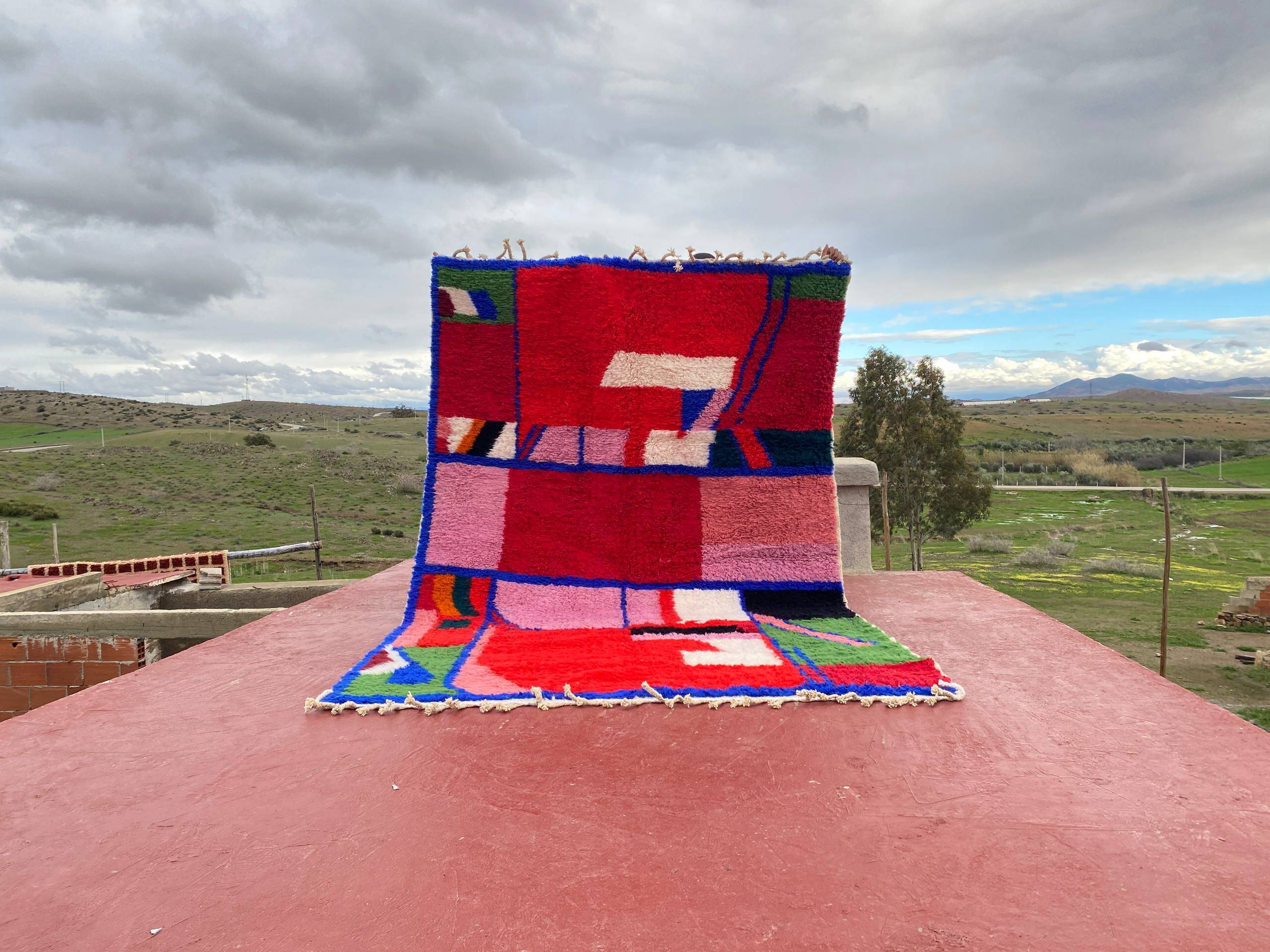 Contemporary Beni Ouarain Rug 300x200 cm – Multicoloured Abstract Patterns