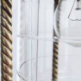 Lámpara de techo de latón y cristal. España, 1940s.