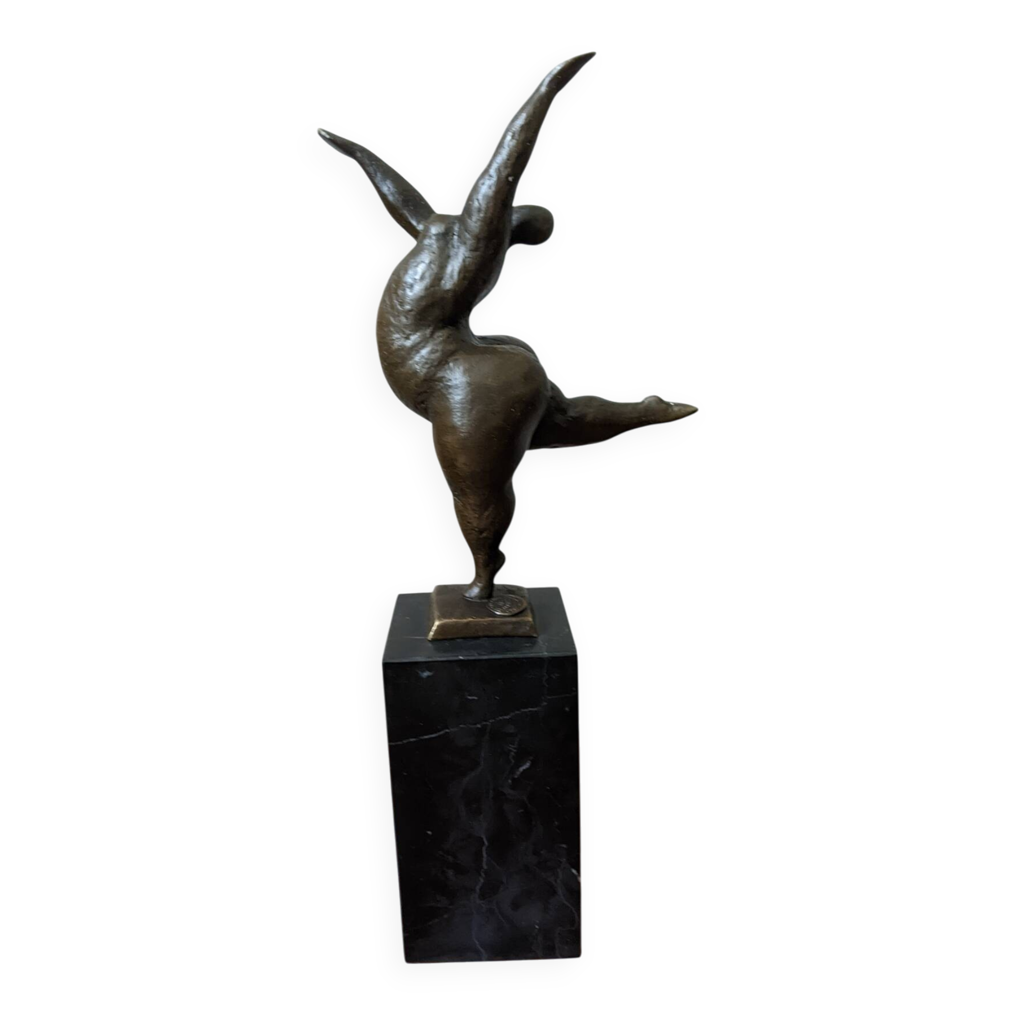 Contemporary sculpture on a marble base