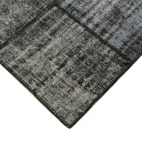 Handwoven turkish contemporary 176 cm x 245 cm black patchwork rug