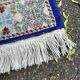 Tapis marocain artisanal fait main bleu certifié authentique 150x88cm