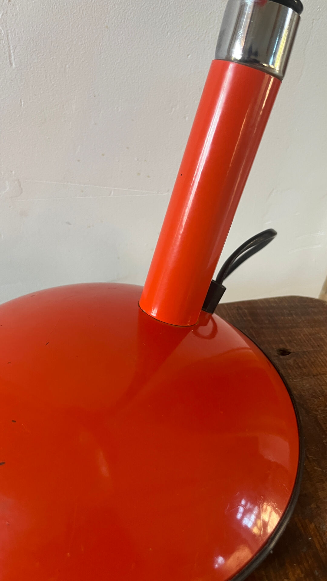 Vintage orange metal lamp