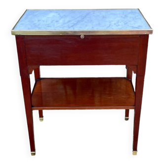 Small end table with mahogany writing desk, 20th century period