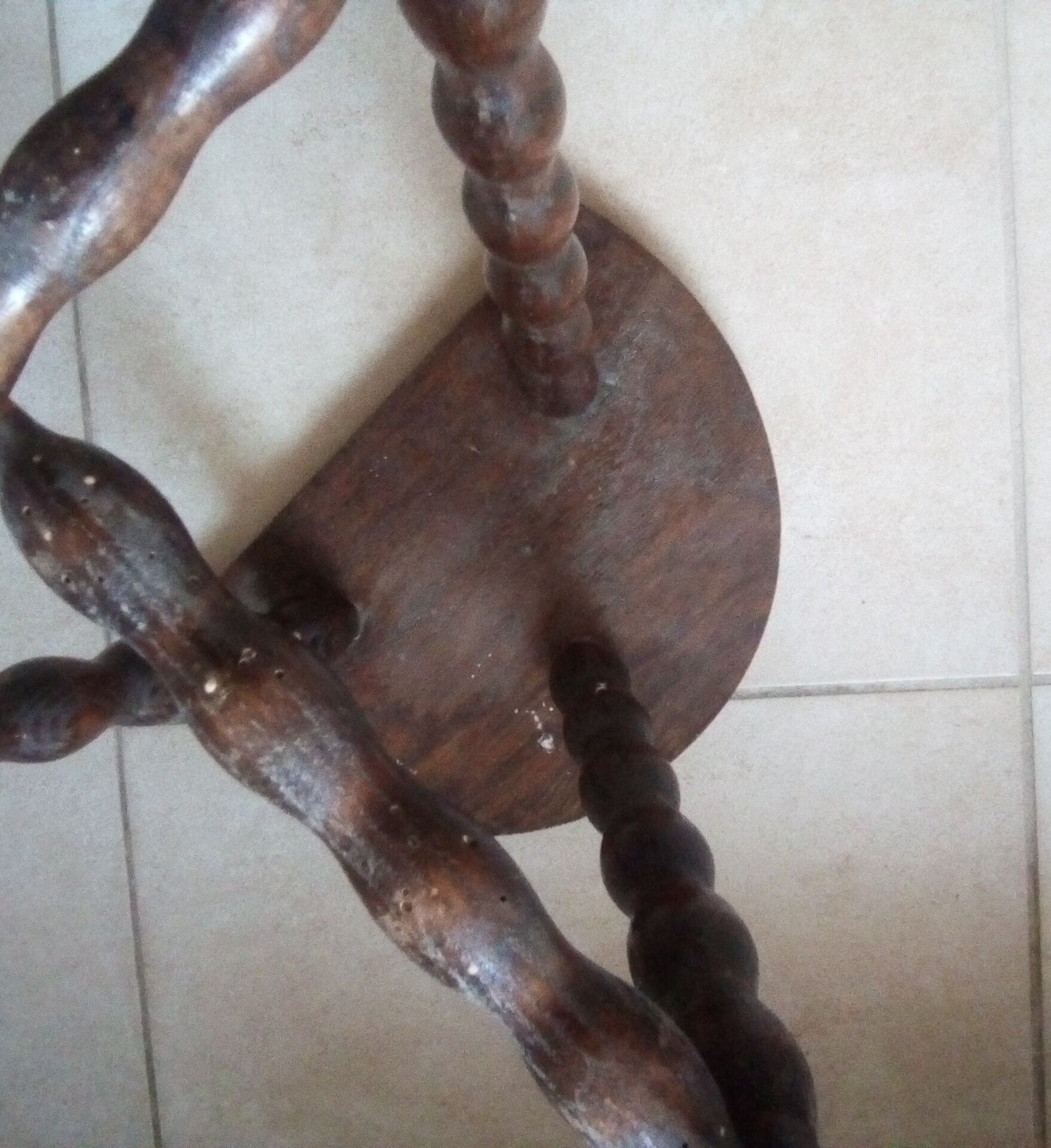 Vintage turned wooden stool