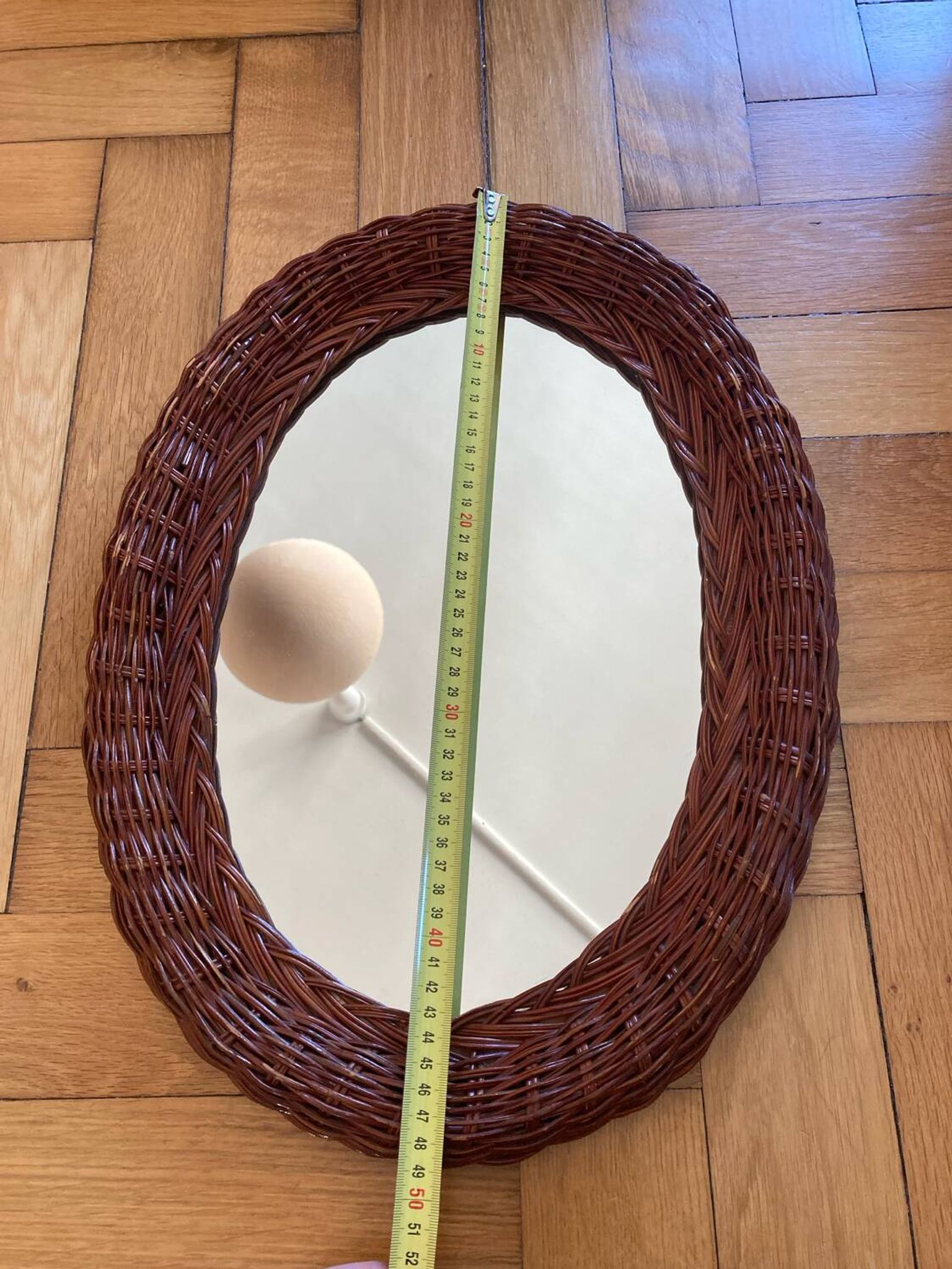 Miroir osier rotin ovale