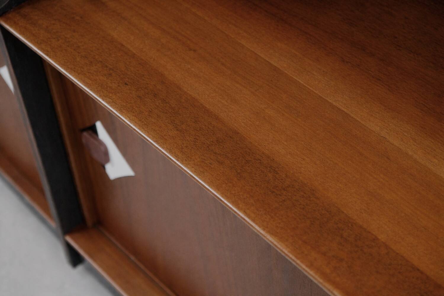 Vintage Mid-Century Danish Modern Teak Sideboard with Hand-Painted Pattern