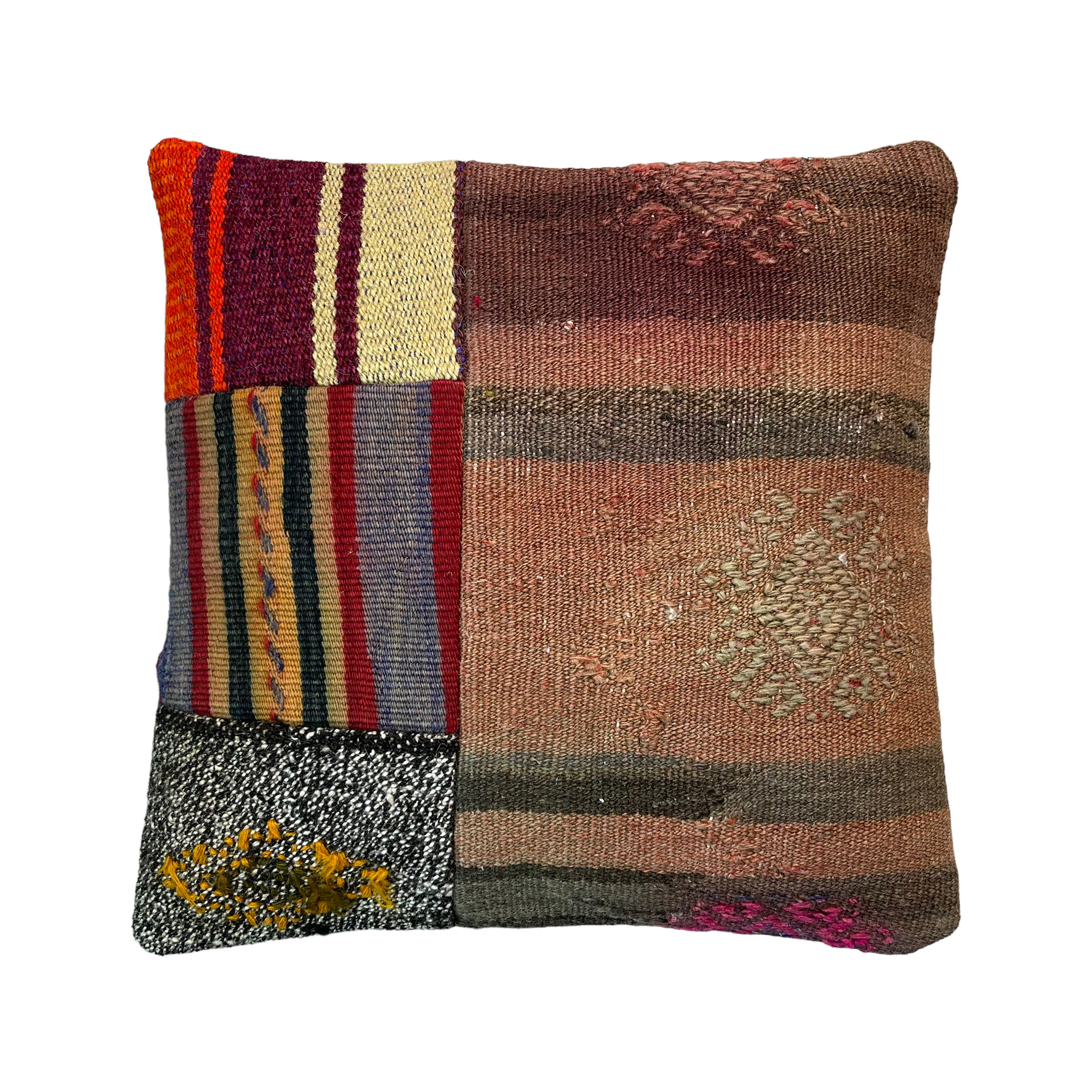 Housse de coussin kilim turc vintage, 40 x 40 cm