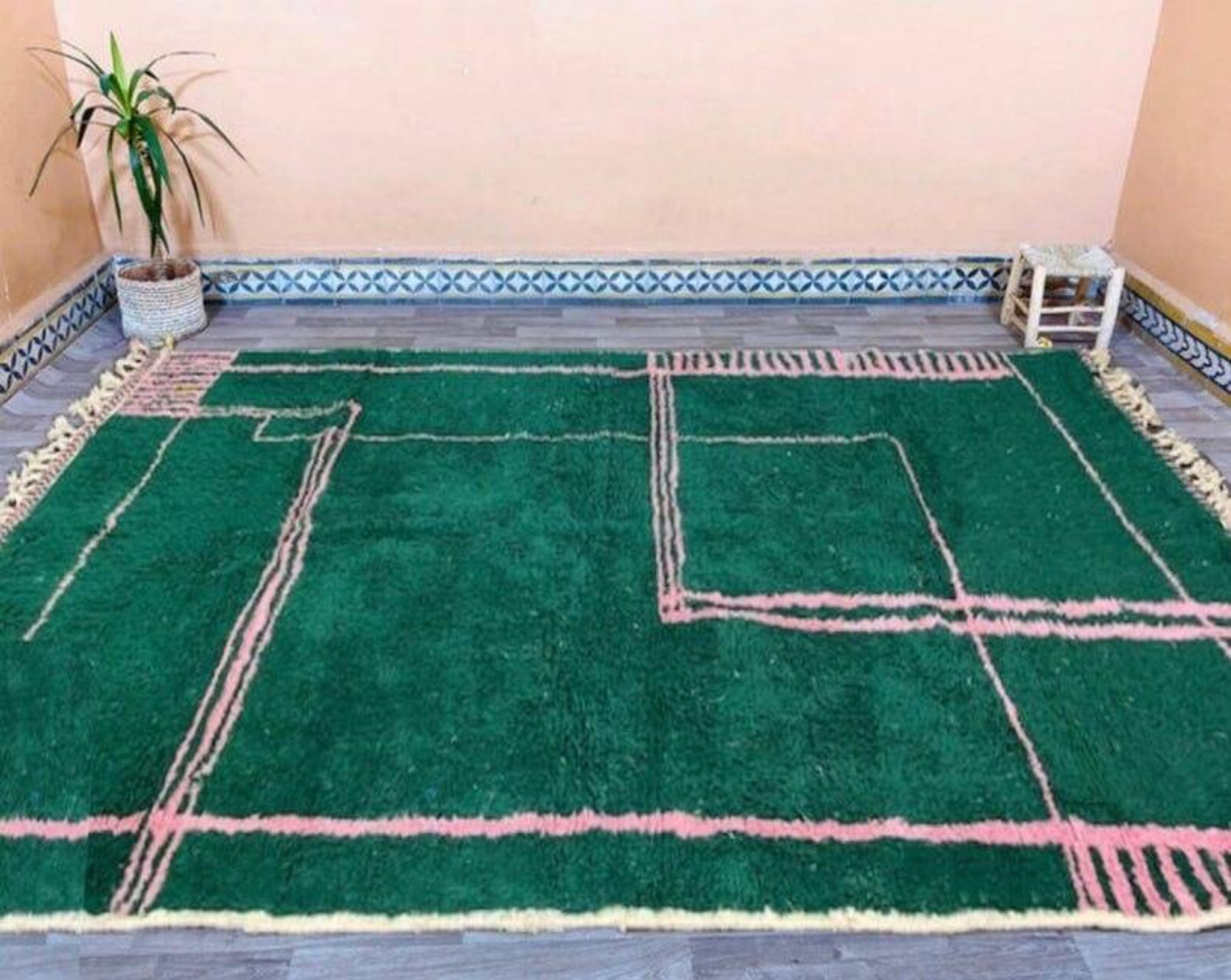 Tapis beni ouraine fait main traditionnelle taille 200 x 300 cm