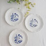 Set of 3 Digoin Sarreguemines Paradis dessert plates