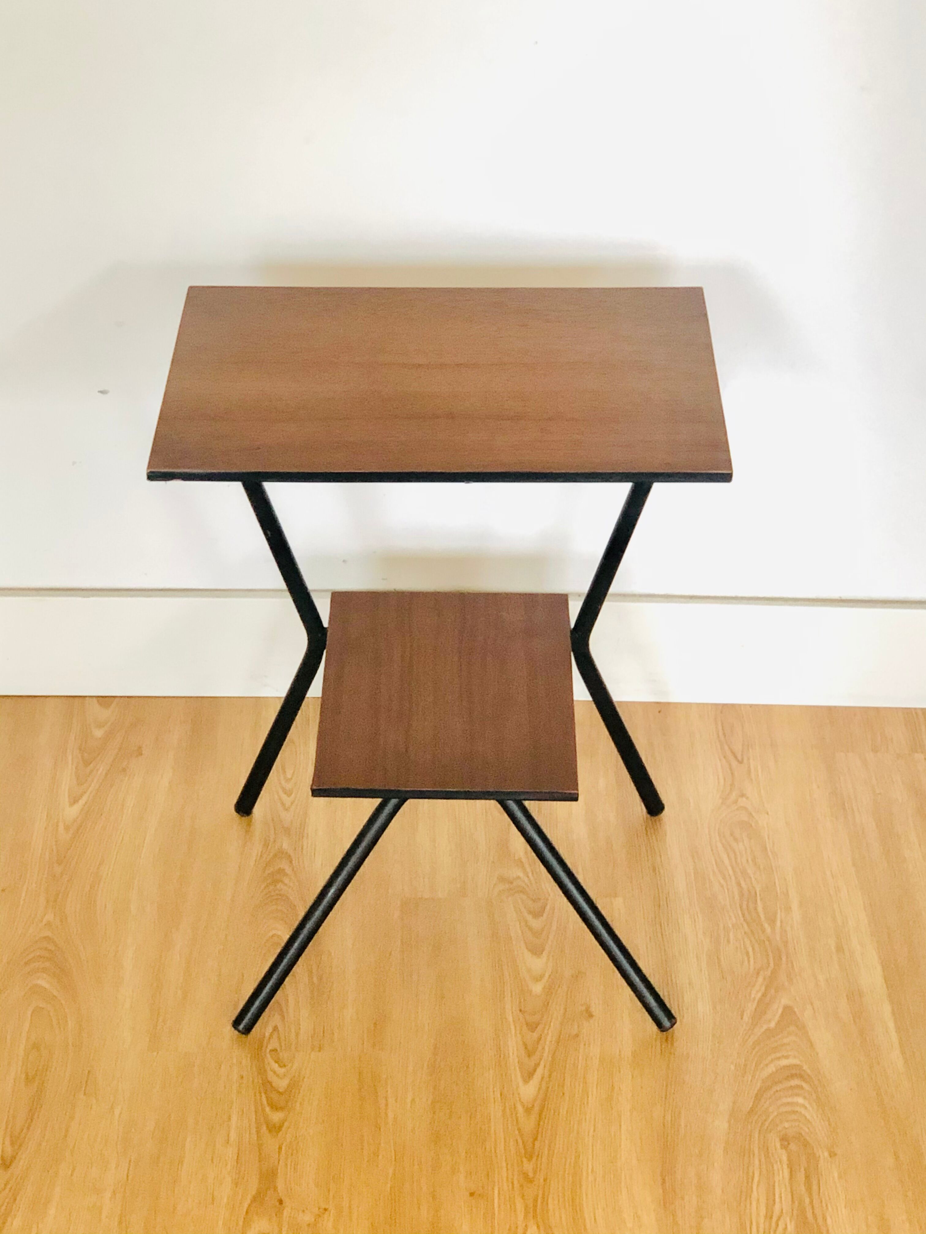 Wood and metal side table