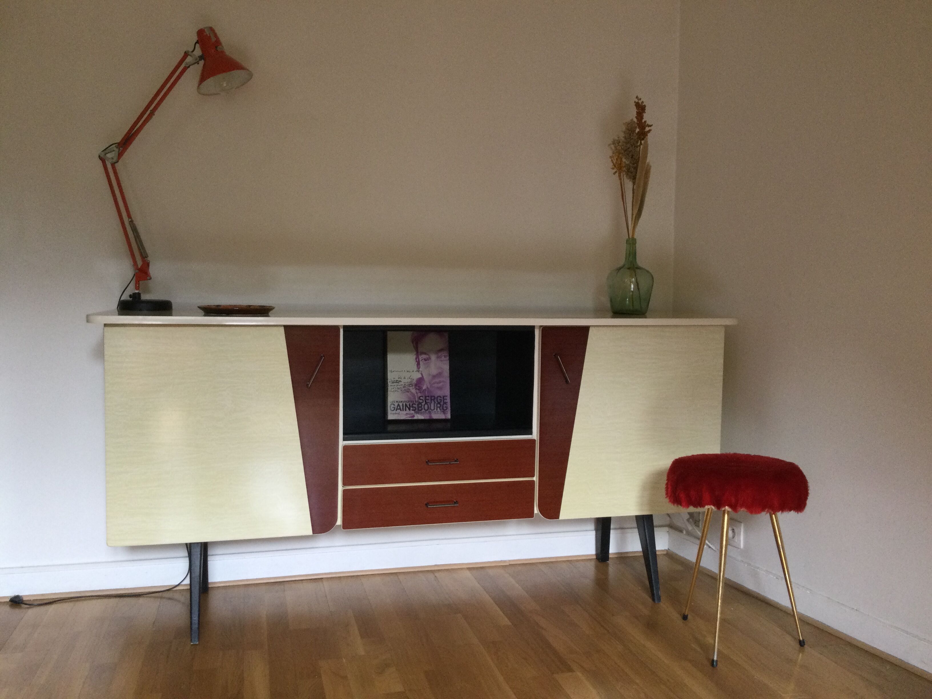 Enfilade vintage bois et formica