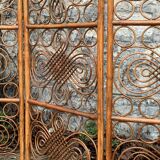Vintage 1960s Curved Rattan Screen