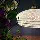 Vintage glass pendant light in green and gold from Clichy