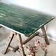 Table basse sur tréteaux anciens en bois