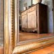 Louis-Philippe antique mirror with silver leaf, 19th century.