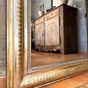 Louis-Philippe antique mirror with silver leaf, 19th century.