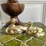 Three brass ducks from the 1950s