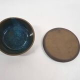 Blue ceramic butter dish, France 1960's