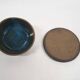 Blue ceramic butter dish, France 1960's