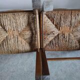 4 straw and wood chairs