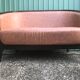 Lot of 2 armchairs and a sofa from Baumann in black wood and marble rose leather