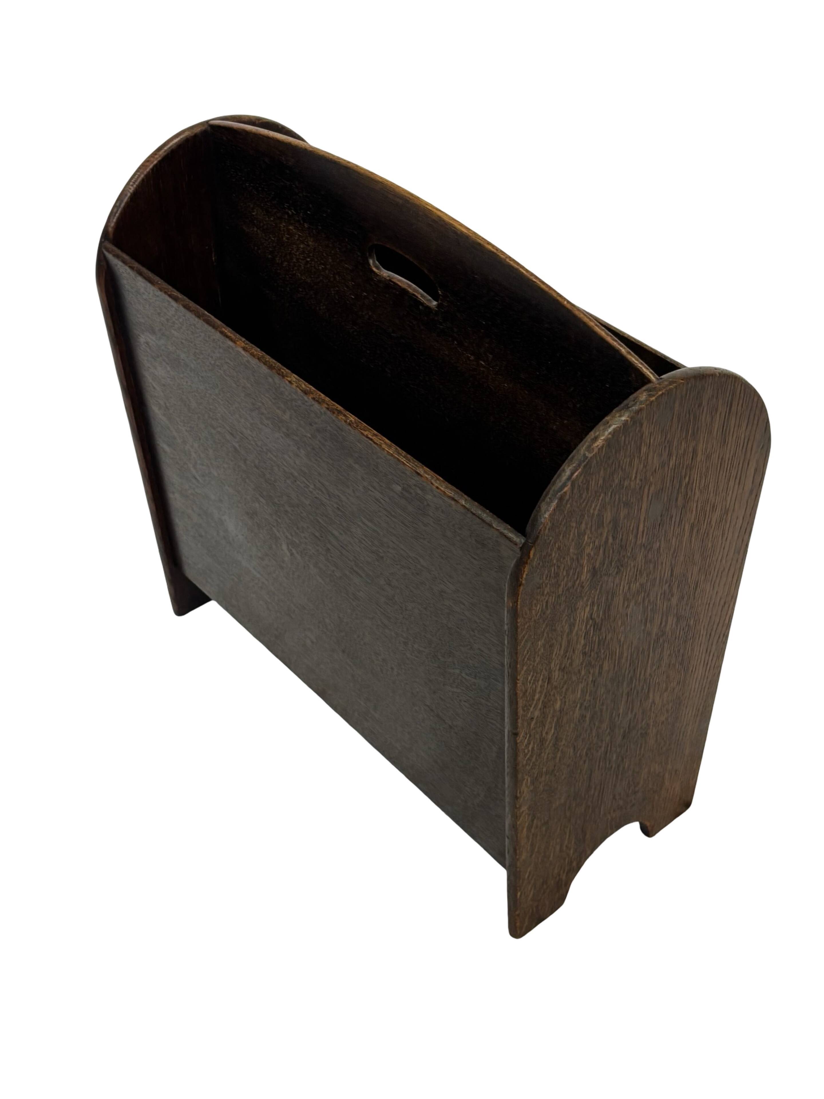Art Deco Oak Newspaper Rack Magazine Rack 1950s design