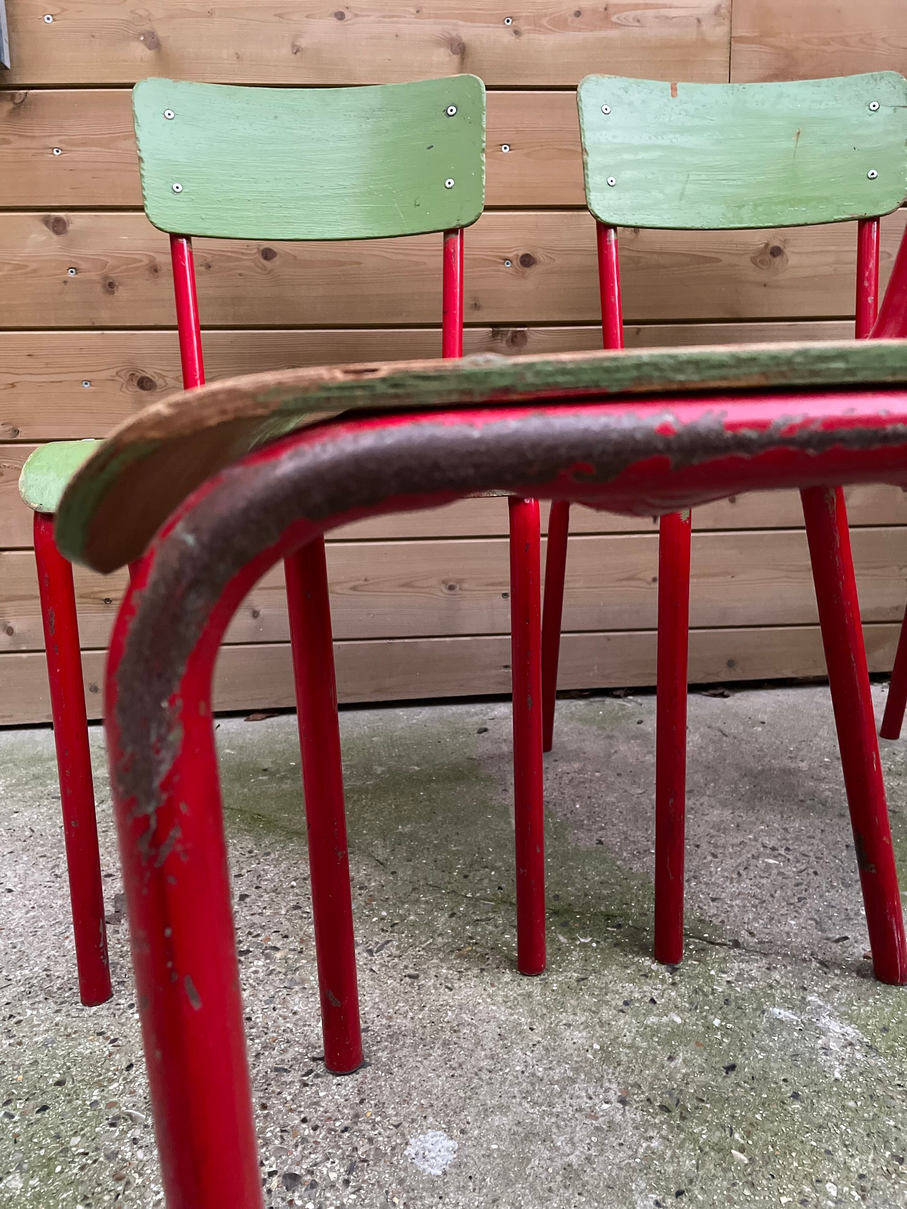 Set of 3 vintage school chairs