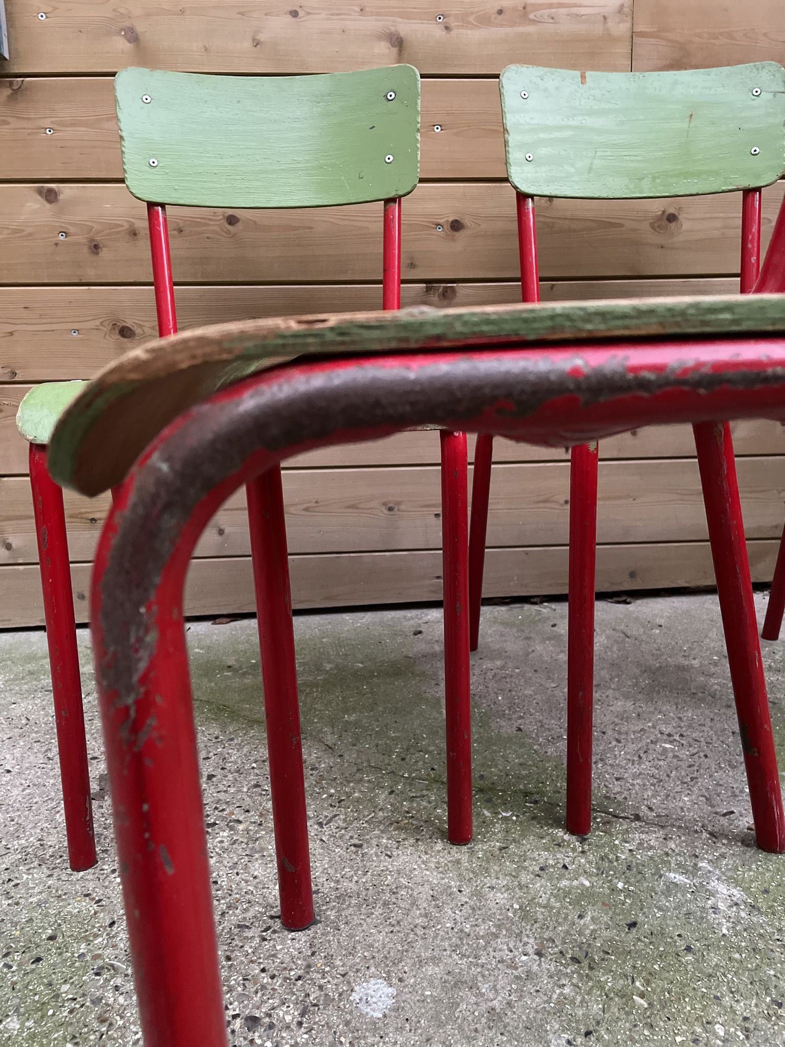 Set of 3 vintage school chairs