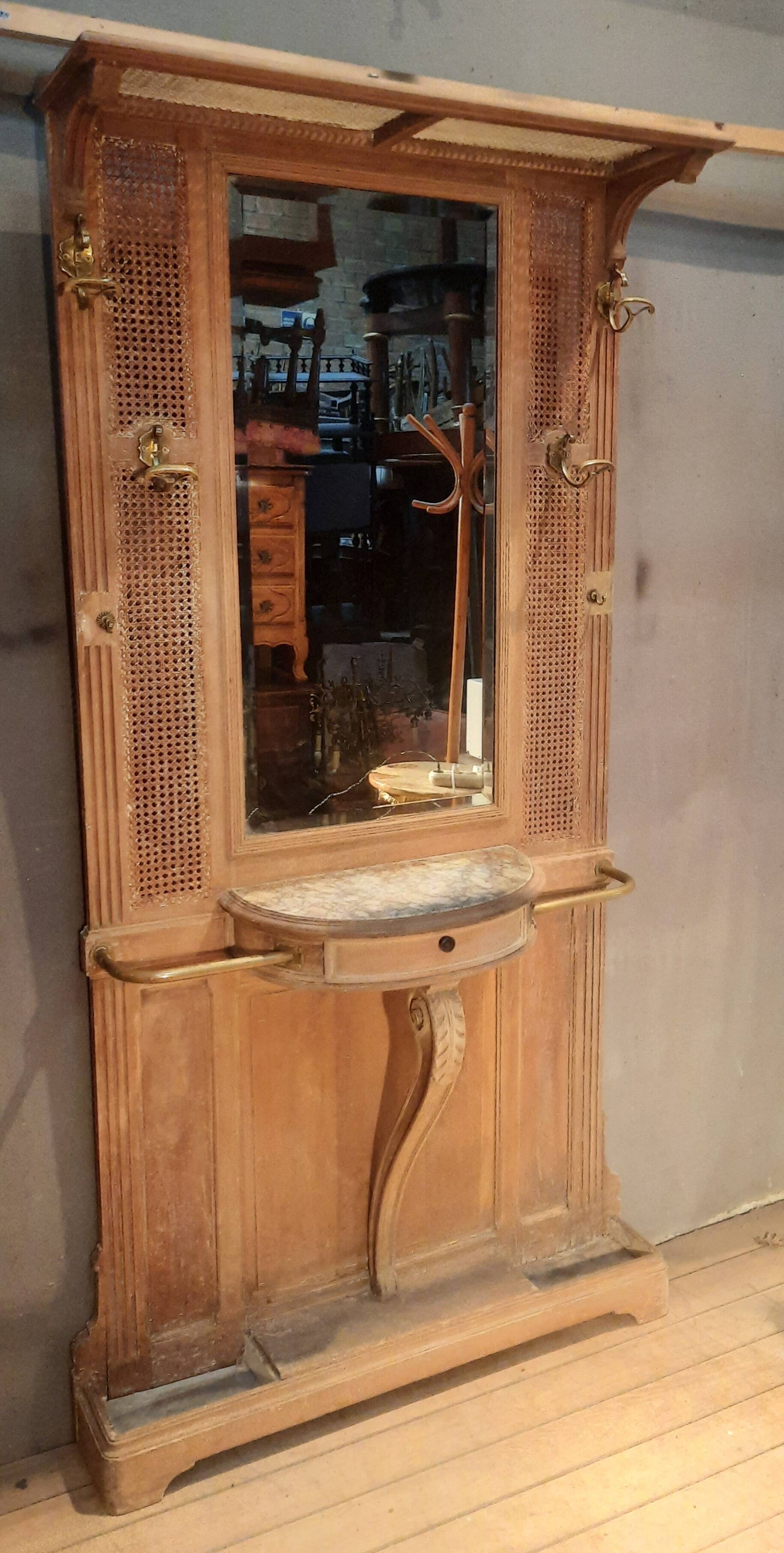 Coat rack "1900" in caning
