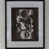 Tableau Vintage Art Optique - Victor Vasarely - Frame 50x40cm