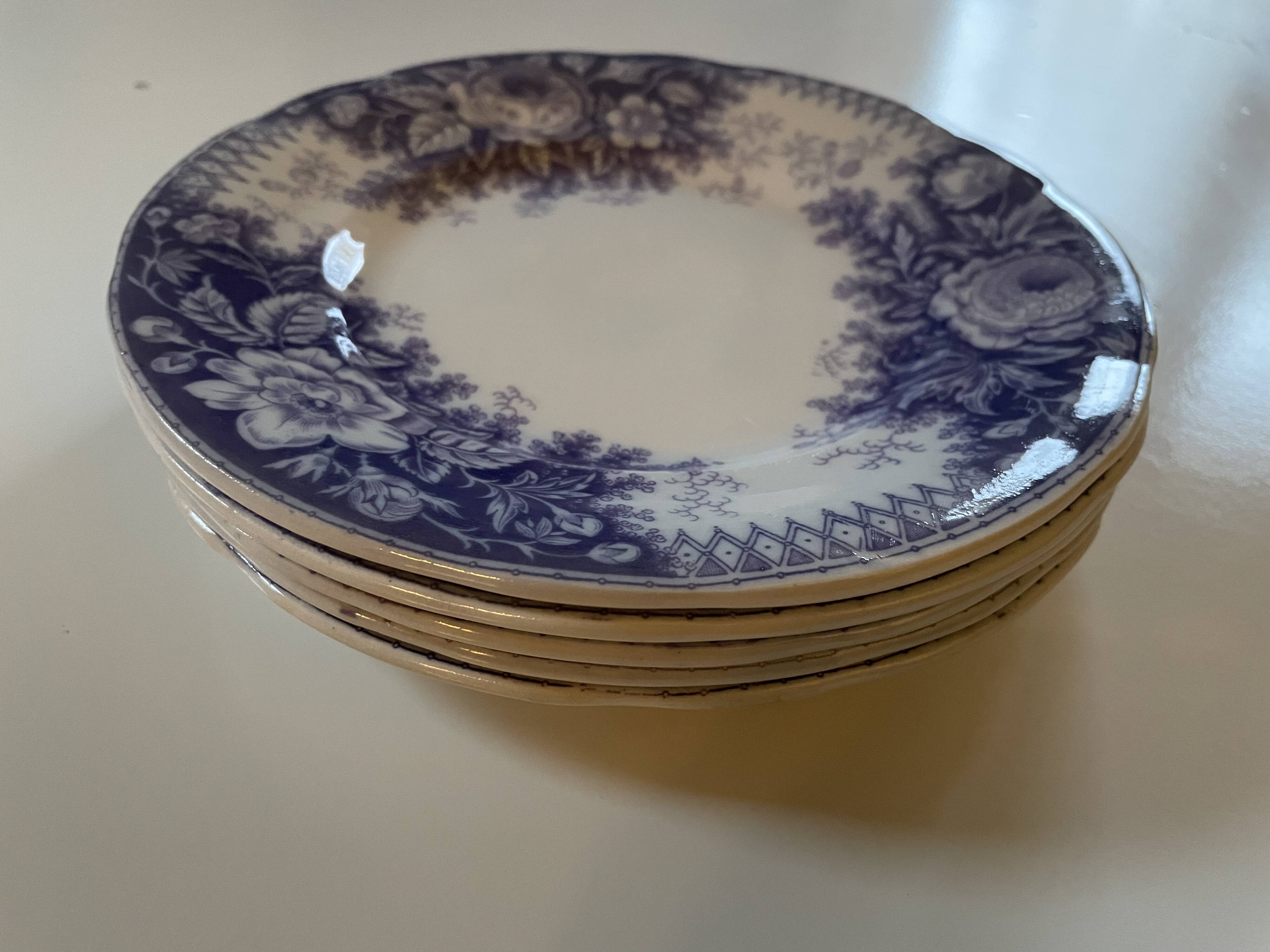 Assiettes dessert Sarreguemines modèle Jardinière XIXEME