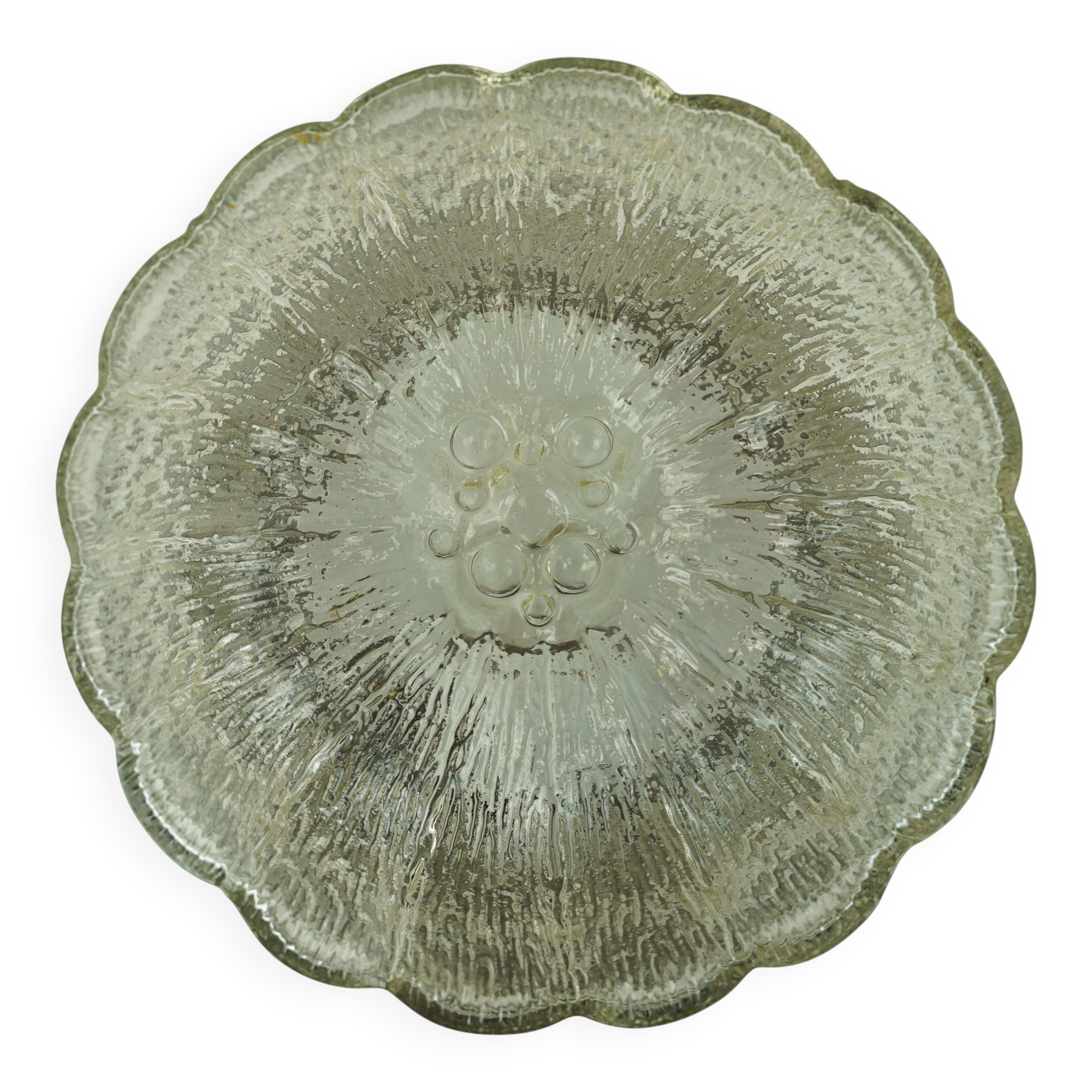 1970s mid century SCONCE or CEILING FIXTURE petal-shaped glass