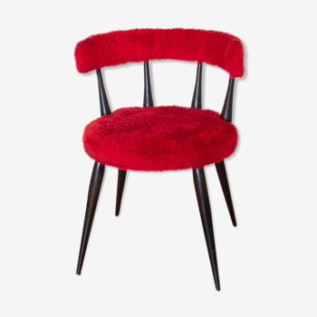 Cocktail chair in red moumoute