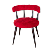 Chaise cocktail en moumoute rouge