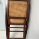 2 vintage folding chairs in wood and canning, 60s