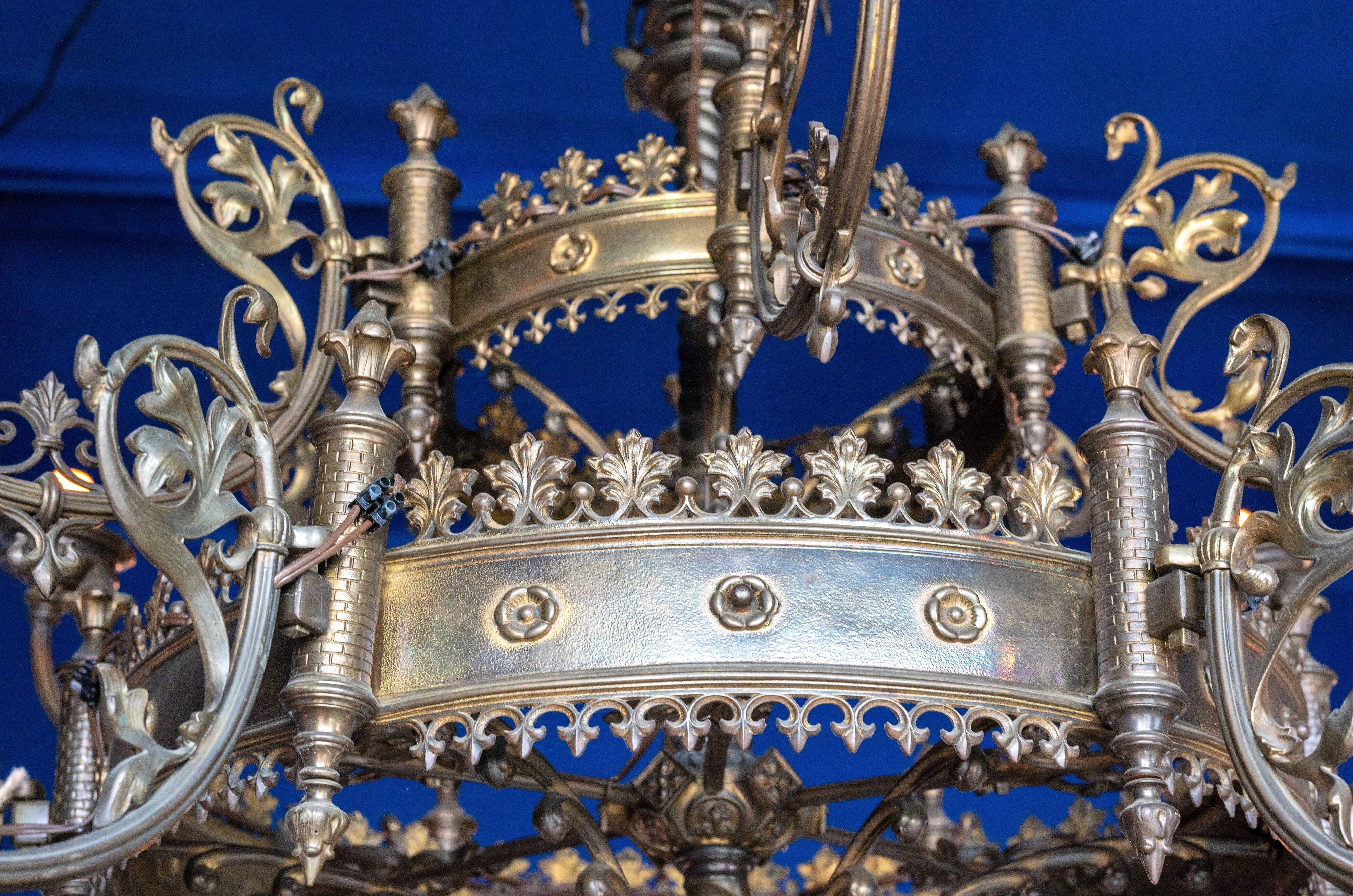 Large Antique Metal Chandelier