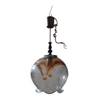Italian Mazzega glass pendant lamp
