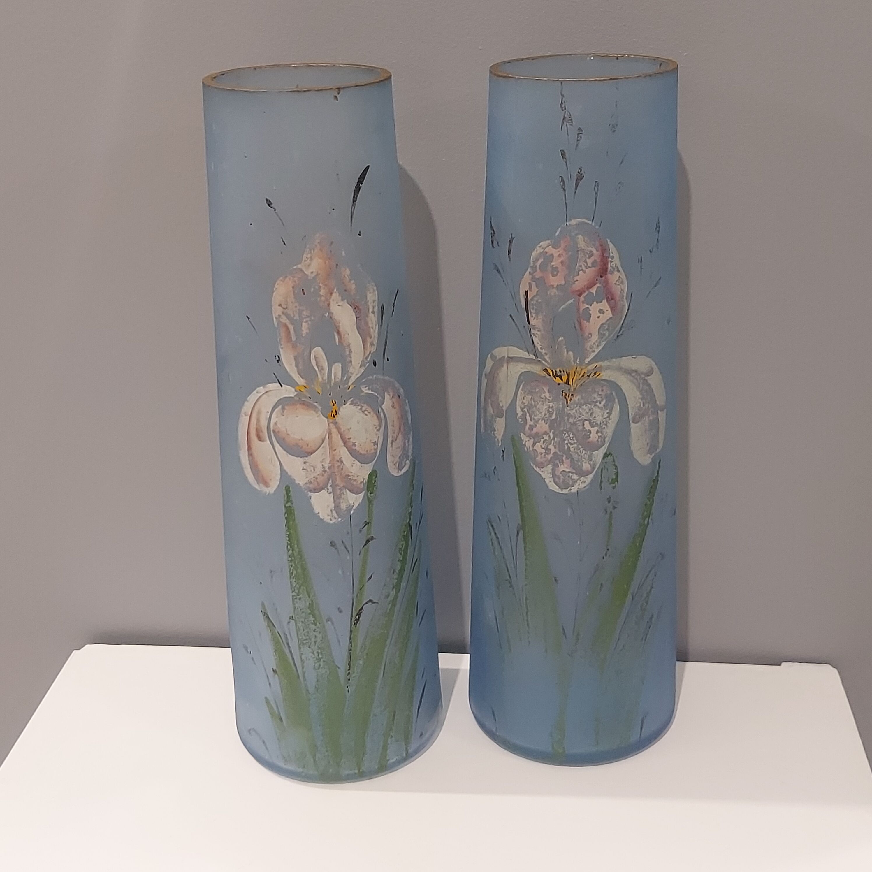 Paire de vases verre Art déco années 1930