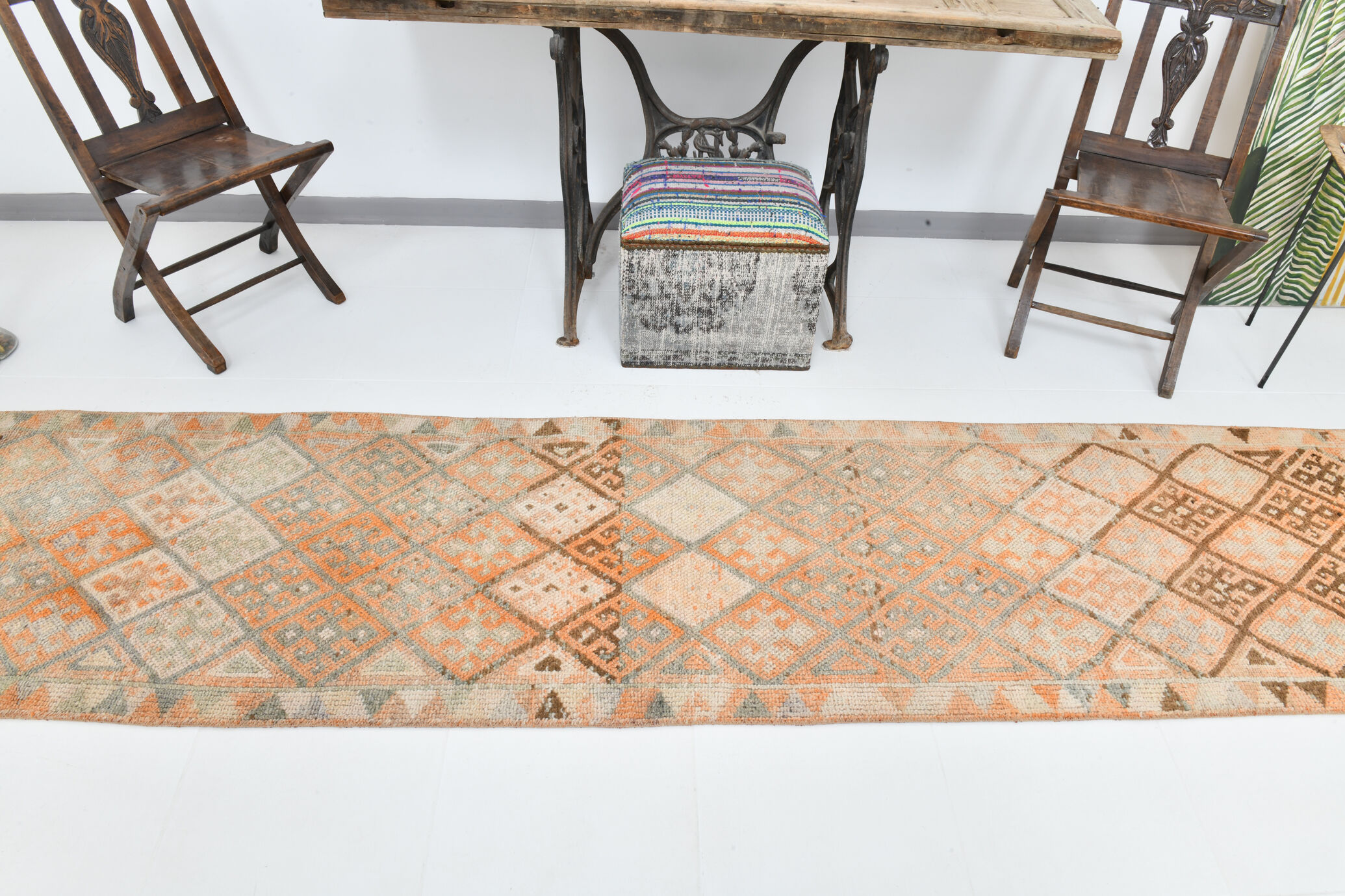 Turkish runner rug 79x373cm