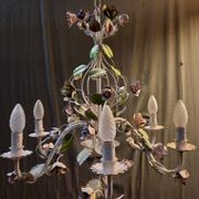 Chandelier 1900 metal and glass