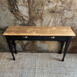 Console raw wood and absolute black
