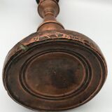 Chandelier bougeoir ancien en cuivre 28,5 cm