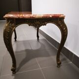 Marble and brass coffee table